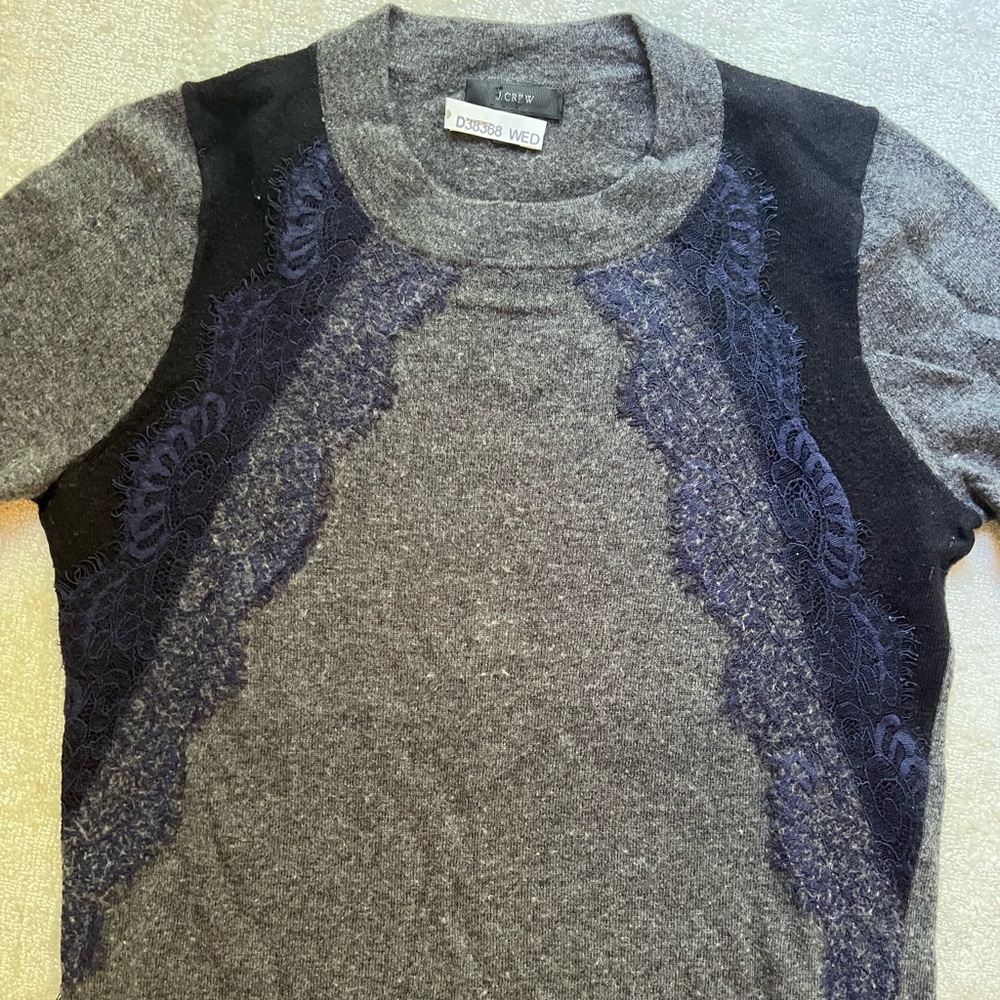 Jcrew sweater with purple trim